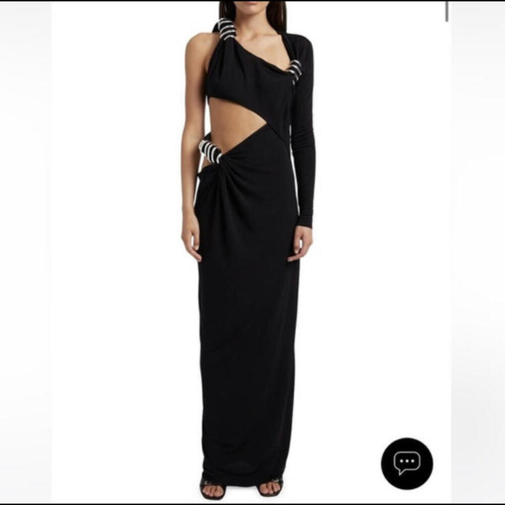 CHRISTOPHER ESBER coiled twisted torso black long sleeve dress